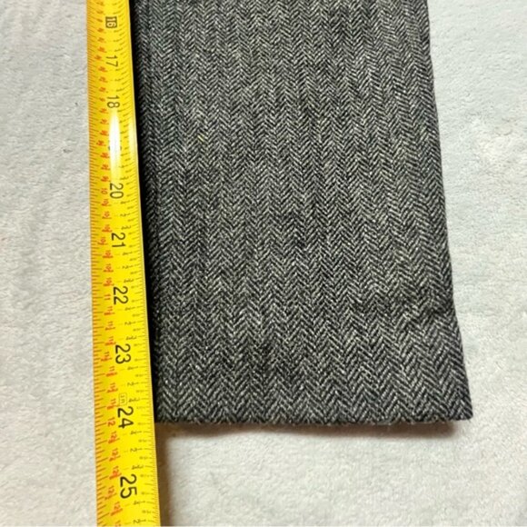 Babaton Pull On Dark Grey Herringbone Wool Blend Lined Ankle/Cropped Dress Pants - Picture 13 of 14